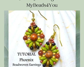 Beading Tutorial and Pattern, DIY Super Duo Earring Tutorial, Jewelry Making, Seed Bead Earrings DIY Craft gifts, Digital Instructions