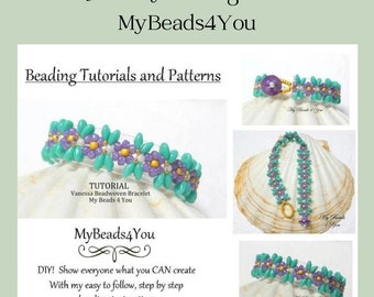 Beadwork Bracelet Pattern PDF Beading Tutorial, Bead Tutorials and Patterns, Seed Bead Jewelry Tutorial, PDF Super Duo Beading Instructions