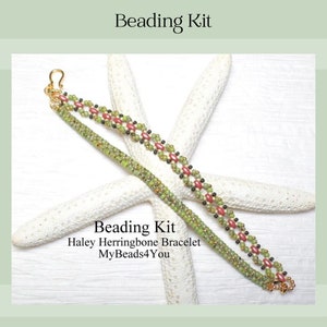 Beading Kit, Bracelet Beading Pattern and Tutorial, Seed Bead Wrap Bracelet Kit, Beading Supplies, Jewelry Making Supply, DIY Craft Projects