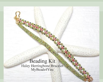 Beading Kit, Bracelet Beading Pattern and Tutorial, Seed Bead Wrap Bracelet Kit, Beading Supplies, Jewelry Making Supply, DIY Craft Projects