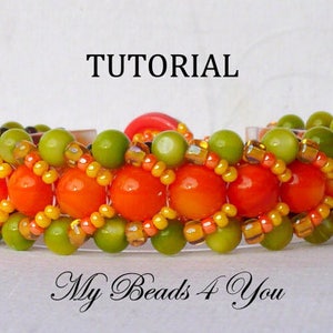 Beading Tutorials and Patterns, Flat Spiral Bracelet Tutorial, Easy Seed Bead Pattern, Jewelry Making Bracelet Pattern, MyBeads4You Tutorial image 3