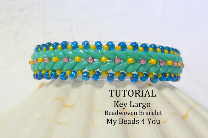 Bracelet Beading Kit, Patterns and Instructions, DIY Gift, Jewelry Making Kits and Tutorial, Super Duo Bracelet Pattern, Beading Supplies image 2