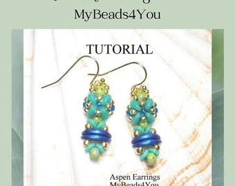 Earring Beading Pattern, Jewelry Making Tutorial, Digital Download PDF Beading Instructions, Craft Beading Supplies, DIY Seed Bead Earrings