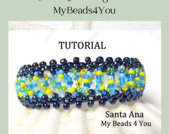 Beading Patterns Tutorial, Seed Bead Bracelet Tutorial, Right Angle Weave Bracelet Pattern, DIY Bracelet Gift Idea, DIY Beading Instructions