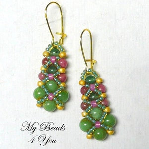 PDF Beaded Earrings Tutorial, Beaded Earring Pattern Seed Bead Tutorial ...