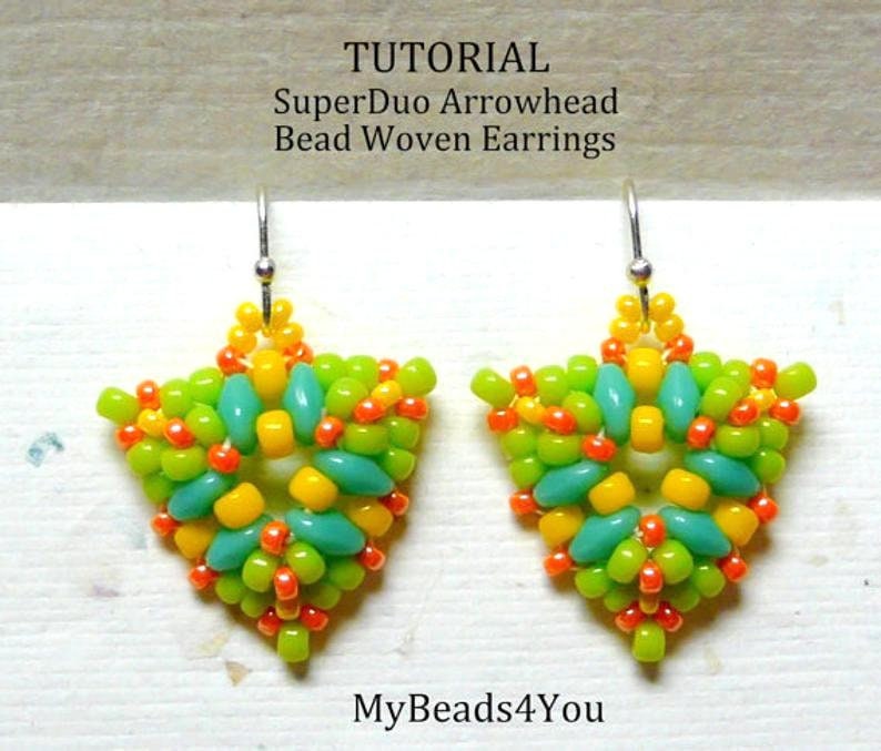PDF Tutorial Bead Woven Earrings Seed Bead Earrings Earring Etsy