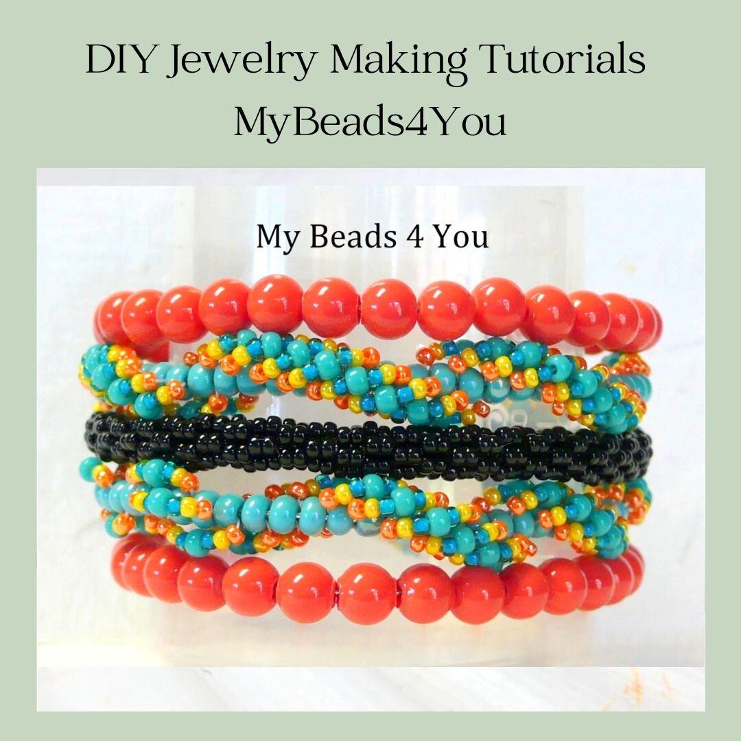 Bracelet Beading Pattern, PDF Seed Bead Tutorial, Memory Wire Jewelry ...