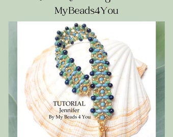 Beading Patterns and Tutorials, DIY Beadweaving Pattern, Bracelet Seed Bead Pattern, Super Duo Bracelet Beadwork Tutorial, MyBeads4You