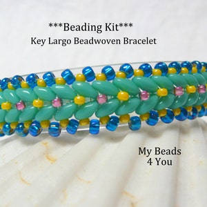 Bracelet Beading Kit, Patterns and Instructions, DIY Gift, Jewelry Making Kits and Tutorial, Super Duo Bracelet Pattern, Beading Supplies image 6