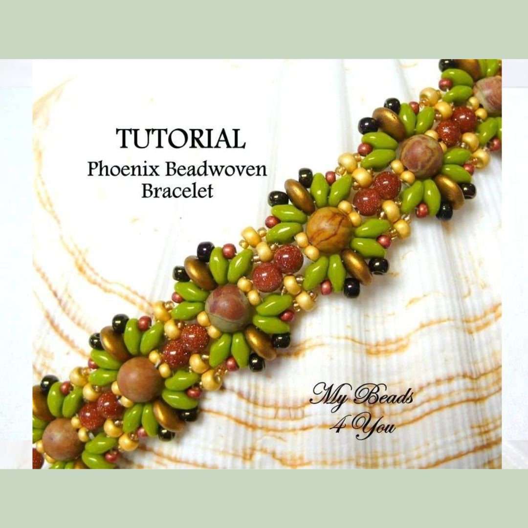 PDF Beading Pattern, Beadwork Bracelet Tutorial, DIY Seed Bead Pattern Digital Superduo Tutorial, Jewelry Making Beading Instructions
