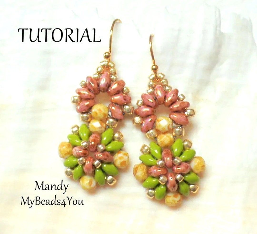Earring Beading Pattern, DIY Jewelry Making Tutorial, Mandy Earring
