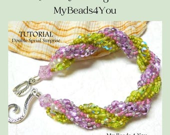 Dubbele spiraal kralenarmbandpatroon, zelfstudie sieraden (pdf)
