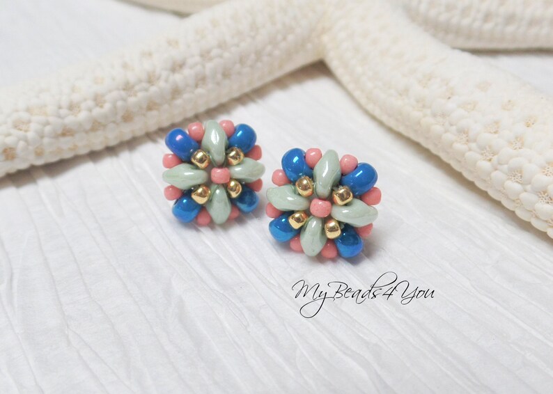 Beaded Stud Earrings Small Stainless Steel Hypoallergenic Etsy