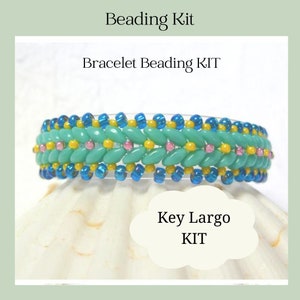 Bracelet Beading Kit, Patterns and Instructions, DIY Gift, Jewelry Making Kits and Tutorial, Super Duo Bracelet Pattern, Beading Supplies image 1