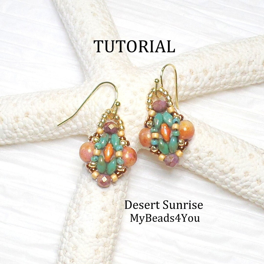 Earring Beading Pattern, Jewelry Making Instructions, How to Bead, Easy