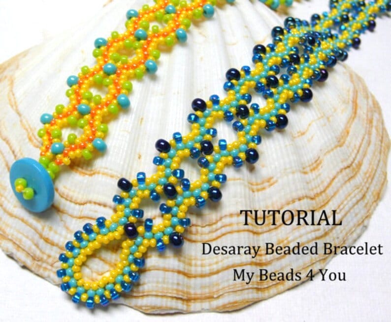 Beading Bracelet Tutorial Pattern,Beaded Bracelet Pattern,Beadwork Instructions, Seed Bead Tutorial, Beadwoven Pattern, MyBeads4You Tutorial image 2