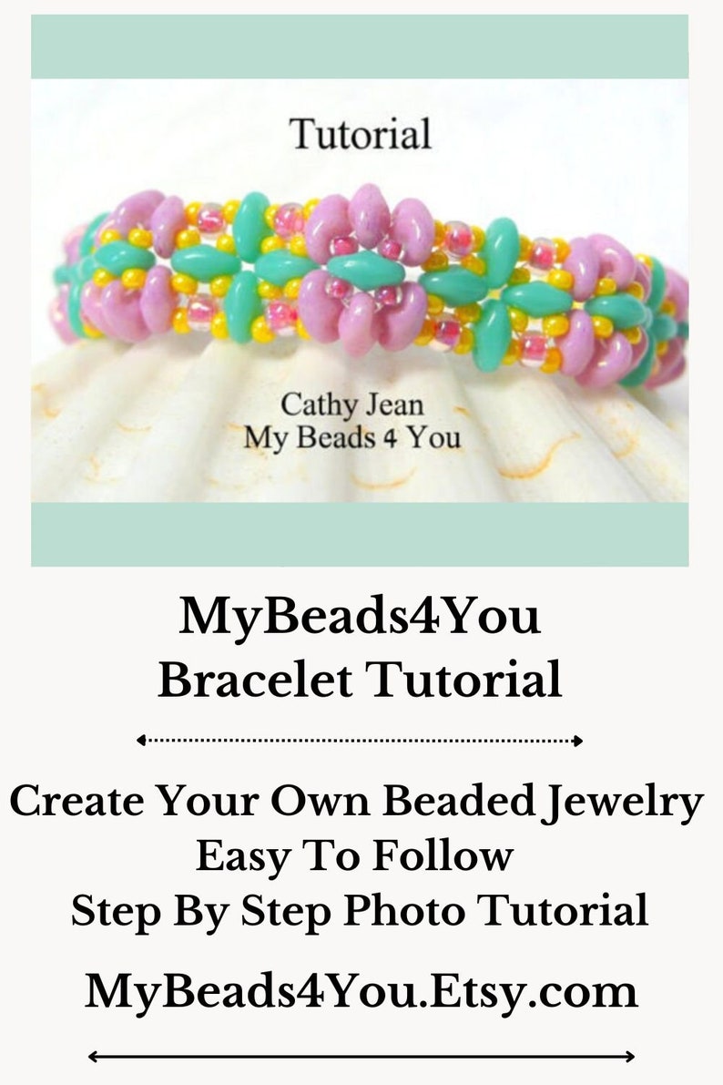 Beading Patterns and Tutorials, DIY Crafts, Seed Bead SuperDuo Bracelet Jewelry Making, Beading Instructions, Cathy Jean by MyBeads4You image 10