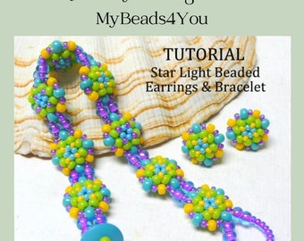 Beadweaving Tutorials Patterns, DIY Beading Instructions, Seed Bead Bracelet Pattern, PDF Earring Pattern, Beaded Bead Tutorial, MyBeads4You