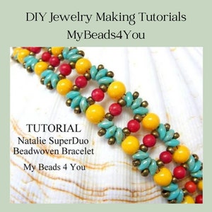 Beading Tutorials and Patterns, DIY Bracelet Tutorial, Easy Bracelet Pattern Instructions, Jewelry Making Beading Supplies, Superduo Beads