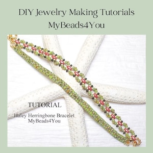 Tutoriels perles modèles, DIY bracelet à chevrons pour fabrication de bijoux, Modèle PDF Superduo de perles, Fournitures pour perles, Bracelet Haley perles de rocaille