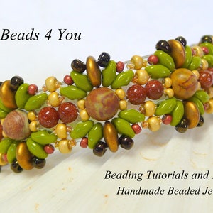 Beading Tutorials and Patterns, Flat Spiral Bracelet Tutorial, Easy Seed Bead Pattern, Jewelry Making Bracelet Pattern, MyBeads4You Tutorial image 6