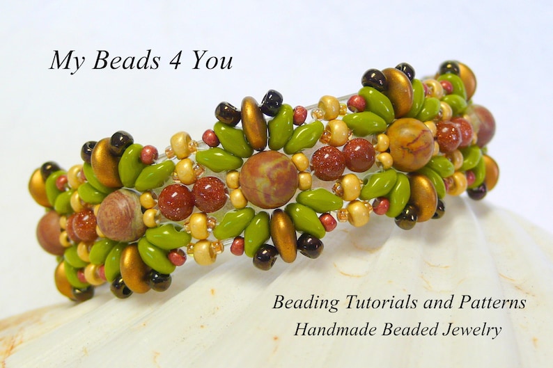 Beading Tutorials and Patterns, Flat Spiral Bracelet Tutorial, Easy Seed Bead Pattern, Jewelry Making Bracelet Pattern, MyBeads4You Tutorial image 6