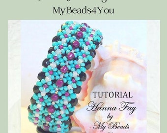 Beading Patterns, DIY Bracelet Beadwork Tutorials, Seed Bead Jewelry Making Supplies, PDF Bead Pattern by MyBeads4You