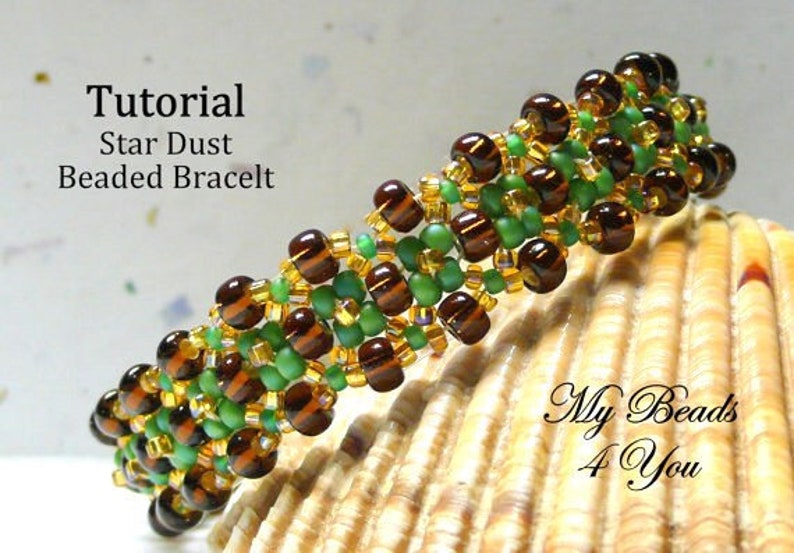 Bracelet Beading Tutorial Pattern DIY Seed Bead Jewelry Making Easy Digital Download Instructions Star Dust Bracelet Beading Pattern image 5