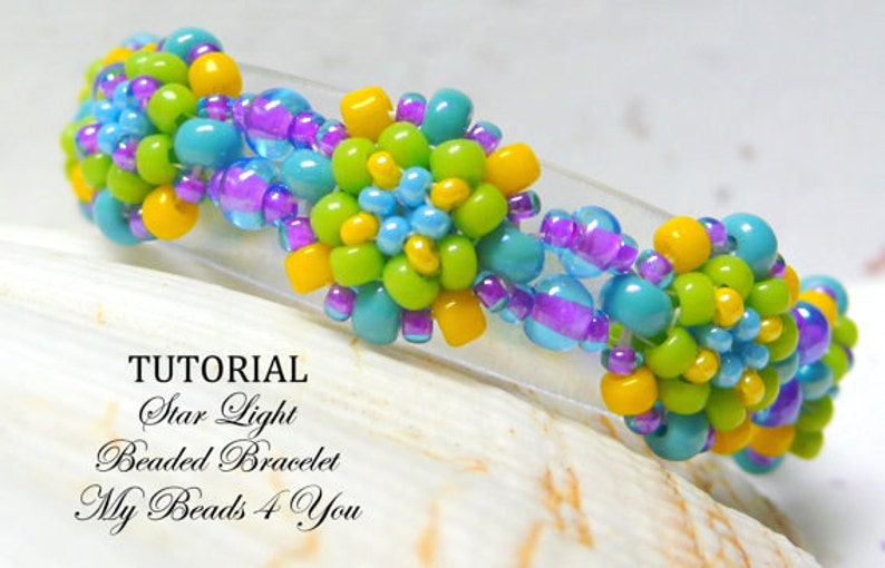 Beadweaving Tutorials Patterns, DIY Beading Instructions, Seed Bead Bracelet Pattern, PDF Earring Pattern, Beaded Bead Tutorial, MyBeads4You image 2