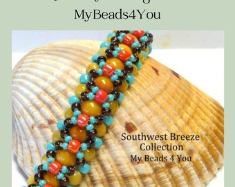 Beading Pattern, Beading Tutorials and Patterns, Jewelry Making Supplies, Seed Bead Bracelet Beading instructions, Beaded Jewelry Tutorial