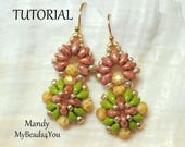 Earring Beading Pattern, Jewelry Making Tutorial, Mandy Earrings Tutorial, Patterns by My Beads 4 You