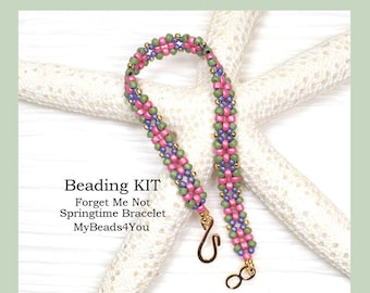 Bracelet Beading Kit, Bead Packs with Beading Pattern, DIY Seed Bead Jewelry Making Beading KIT by MyBeads4You