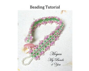 Bracelet Beading Tutorials and Patterns, Beaded Jewelry Super Duo Bead Pattern, Seed Bead Tutorial, DIY Jewelry Making Download Pattern