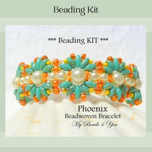 DIY Bracelet Beading Kit, Beading Tutorials and Patterns, Jewelry Making Kits, Seed Bead Tutorial Phoenix Bracelet by MyBeads4You Etsy Shop