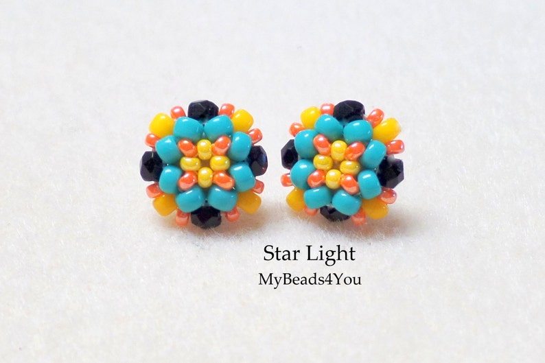 Beaded earrings stud with crystals Beadwork Jewellery Tiny Stud earrings women Neutrals Accessories Birthday Anniversary Bridesmaid