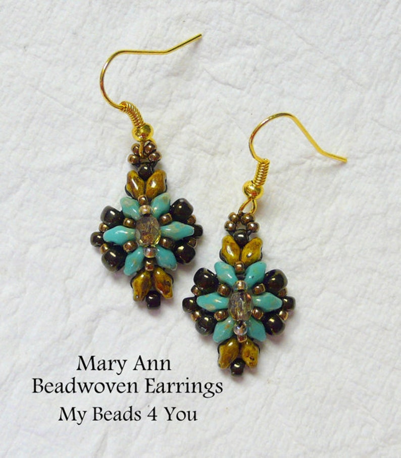 Beaded Earring Kit Superduo Beading Pattern Seed Bead Etsy