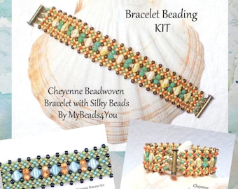 Bracelet Beading KIT, Jewelry Making Supplies, Cheyenne Bracelet Seed Bead Kit by MyBeads4You
