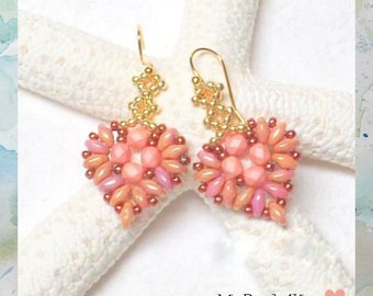 Handmade Valentine Pink Heart Love Earrings, Sweetheart Gift For Friend Mother Girlfriend, Mothers Day Gift, Beadwork Earrings Jewelry