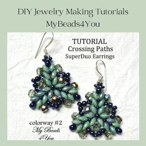 Earring Beading Pattern, DIY Seed Bead Pattern, Easy Beading Jewelry Making Supplies, Tutorial Instructions, Super Duo Beads, Crafting Gift