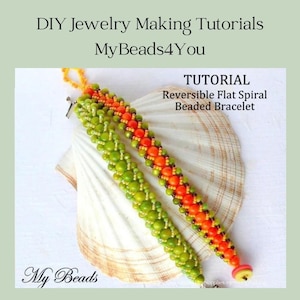 Beading Tutorials and Patterns, Flat Spiral Bracelet Tutorial, Easy Seed Bead Pattern, Jewelry Making Bracelet Pattern, MyBeads4You Tutorial image 1