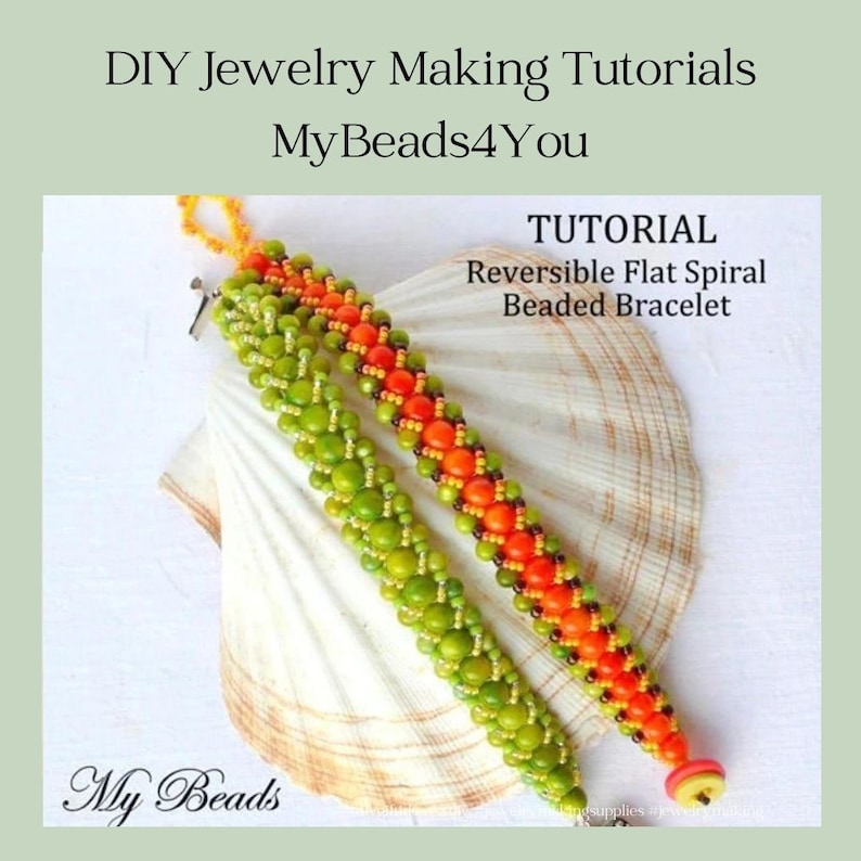 Beading Tutorials and Patterns, Flat Spiral Bracelet Tutorial, Easy Seed Bead Pattern, Jewelry Making Bracelet Pattern, MyBeads4You Tutorial image 1