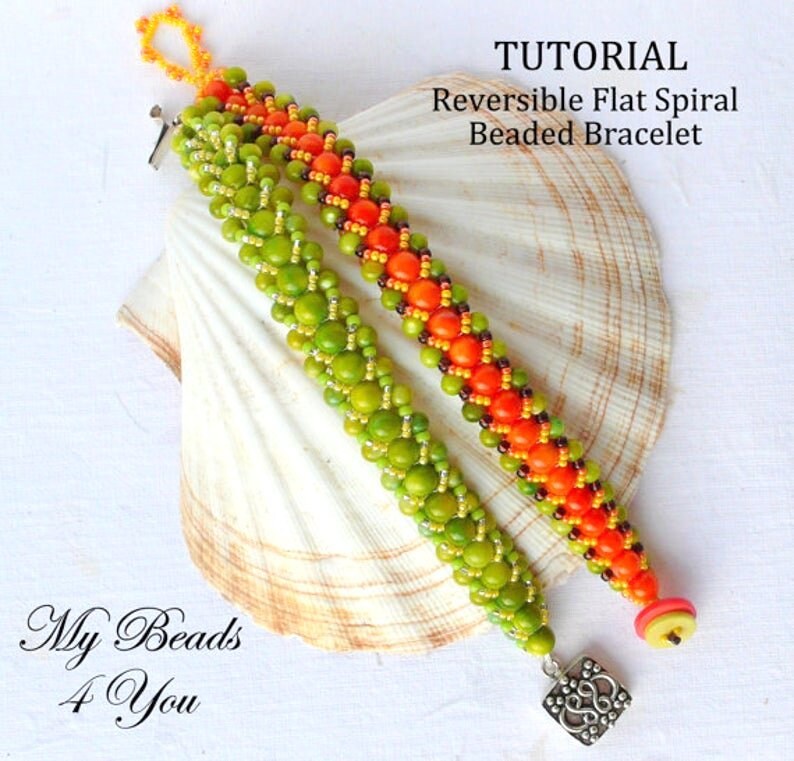 Beading Tutorials and Patterns, Flat Spiral Bracelet Tutorial, Easy Seed Bead Pattern, Jewelry Making Bracelet Pattern, MyBeads4You Tutorial image 9