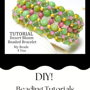 Bracelet Beading Pattern, Beading Tutorials and Patterns, Jewelry Making Bead Pattern, DIY Seed Bead Tutorial, Desert Bloom Bracelet Pattern image 9