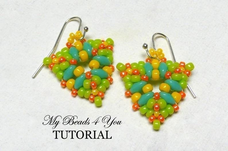 PDF Tutorial Bead Woven Earrings Seed Bead Earrings Earring Etsy
