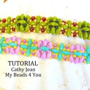 Beading Patterns and Tutorials, DIY Crafts, Seed Bead SuperDuo Bracelet Jewelry Making, Beading Instructions, Cathy Jean by MyBeads4You image 9