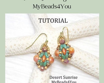 Padrão de miçangas para brincos, instruções para fazer joias, tutorial fácil de miçangas "faça você mesmo", MyBeads4You