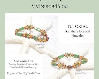 Beading Pattern, DIY Seed Bead Bracelet, Superduo Beads Tutorial, Jewelry Making Supplies, Bead Crafts, Kalahari Bracelet by MyBeads4You