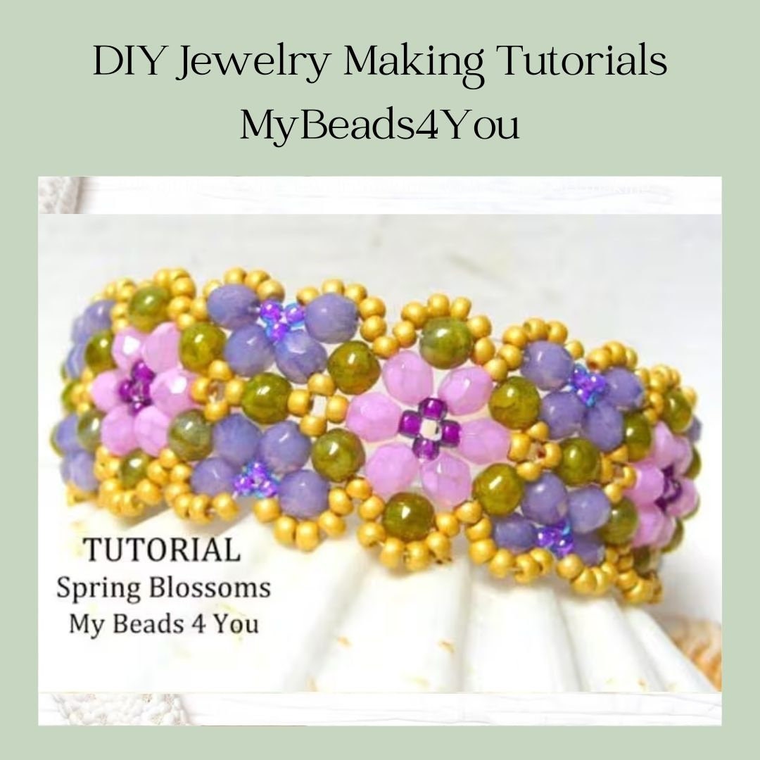 Flower Bracelet Beading Pattern, Seed Bead Jewelry Tutorial (PDF ...