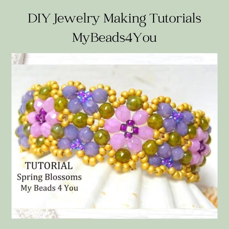 Beading Pattern, Bracelet Beading Tutorial, Beading Supplies, Jewelry Making, Seed Beads Tutorial, DIY Bead Bracelet, MyBeads4You Jewelry image 1