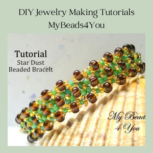 Bracelet Beading Tutorial Pattern DIY Seed Bead Jewelry Making Easy Digital Download Instructions Star Dust Bracelet Beading Pattern image 1